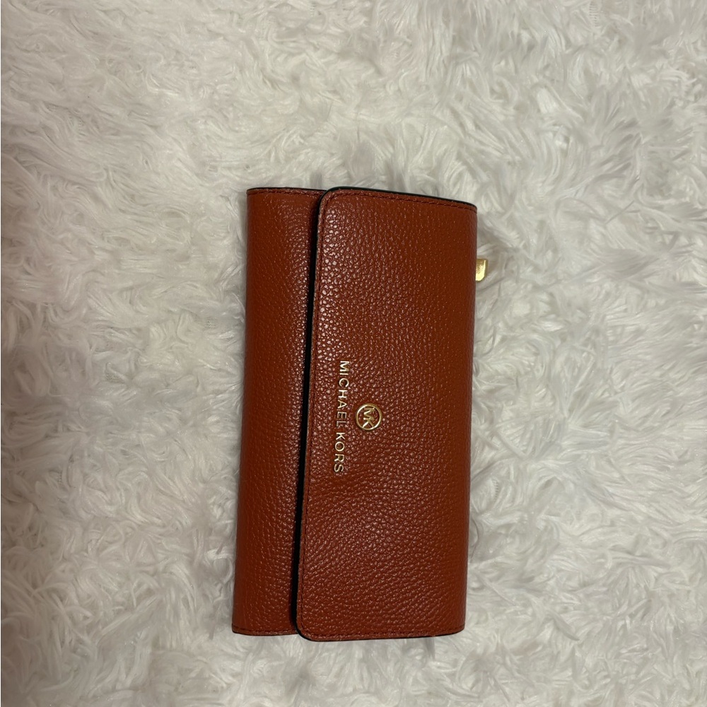 Michael Kors Tan Wallet with Gold Logo